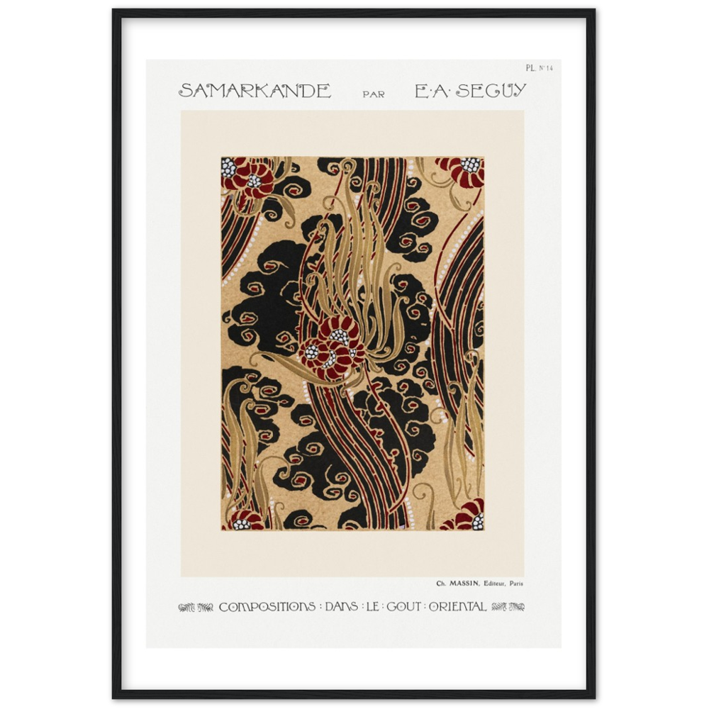 Art Deco floral pattern poster by E.A. Séguy