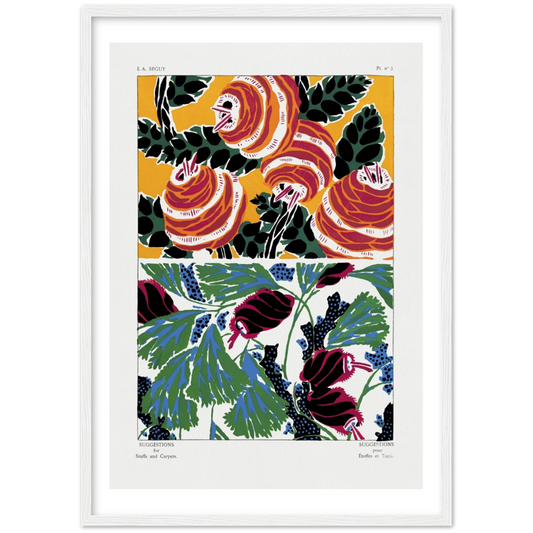 Art Nouveau floral pochoir print by E.A. Séguy