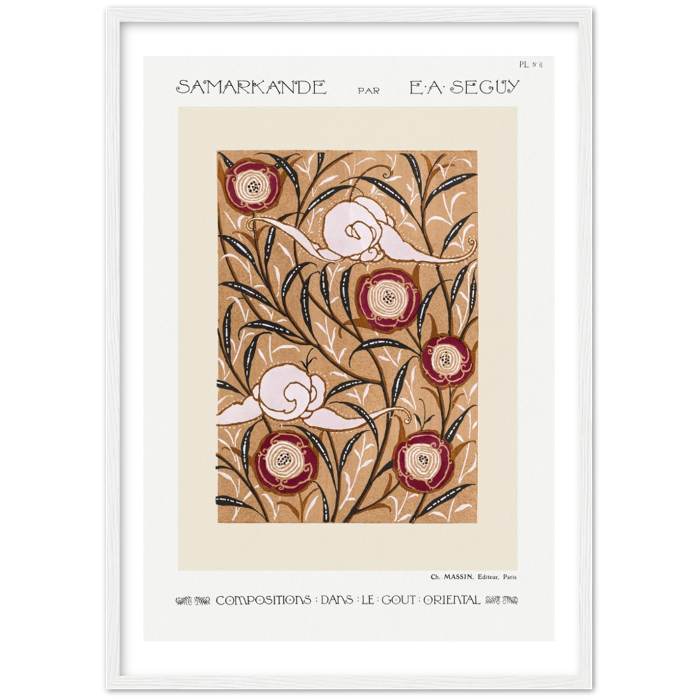 Art Nouveau, vintage floral pattern by E.A. Séguy