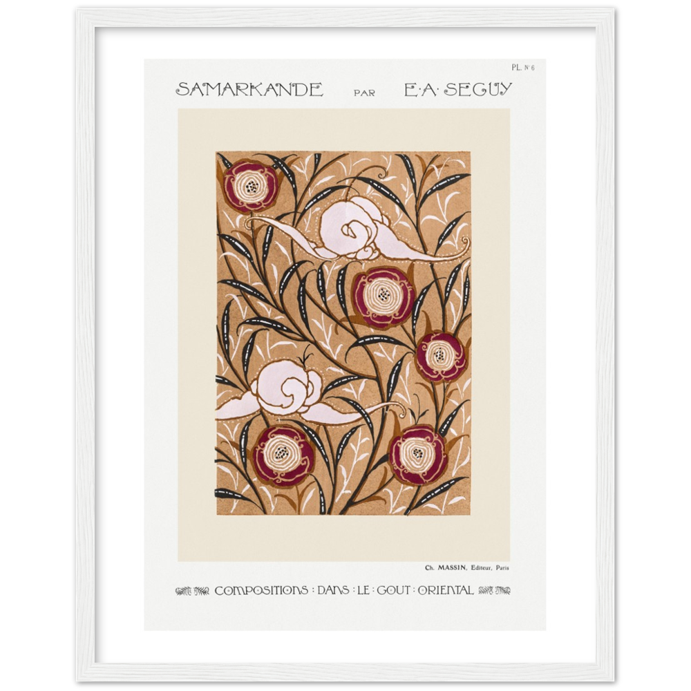 Art Nouveau, vintage floral pattern by E.A. Séguy