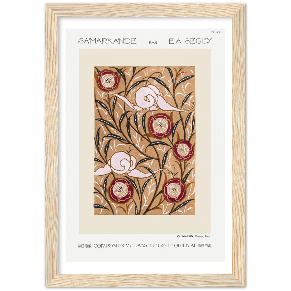 Art Nouveau, vintage floral pattern by E.A. Séguy