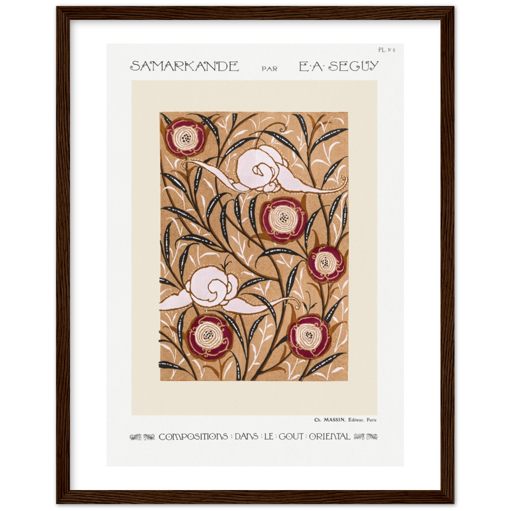 Art Nouveau, vintage floral pattern by E.A. Séguy