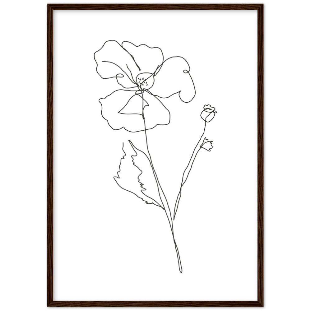 Framed Drawn Flower Poster