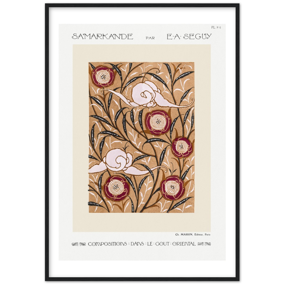 Art Nouveau, vintage floral pattern by E.A. Séguy