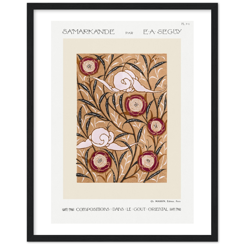 Art Nouveau, vintage floral pattern by E.A. Séguy