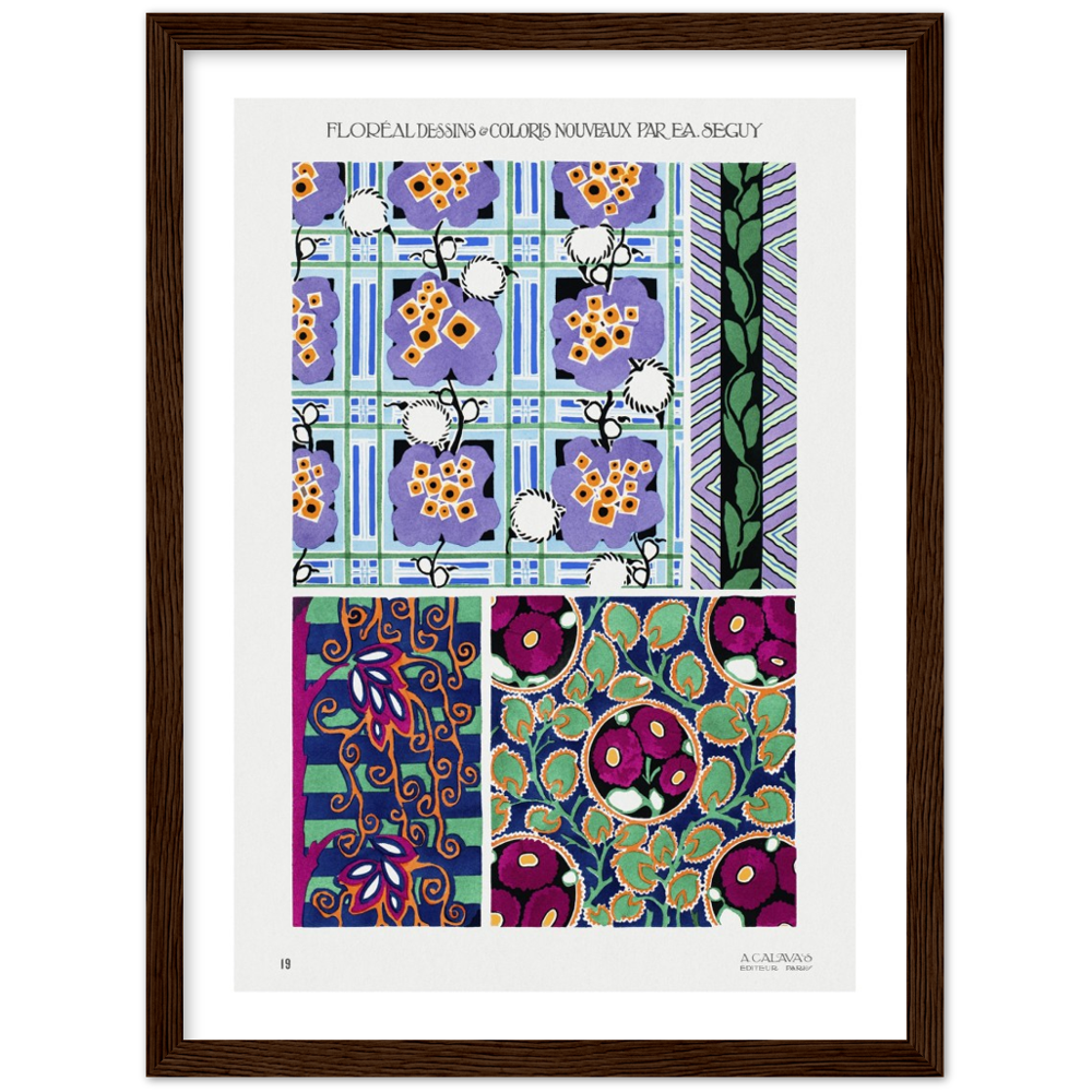 Art Nouveau floral pattern poster by E.A. Séguy