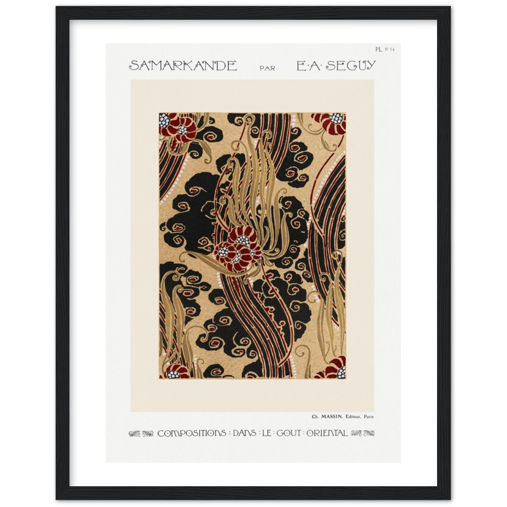 Art Deco floral pattern poster by E.A. Séguy