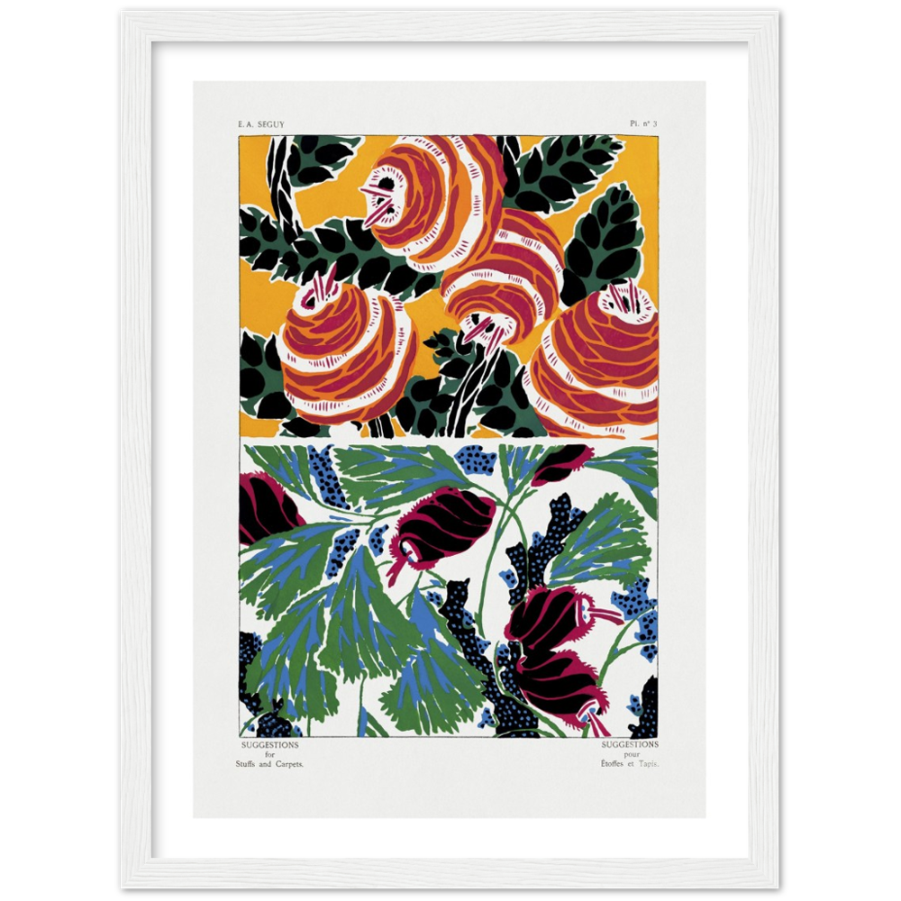 Art Nouveau floral pochoir print by E.A. Séguy