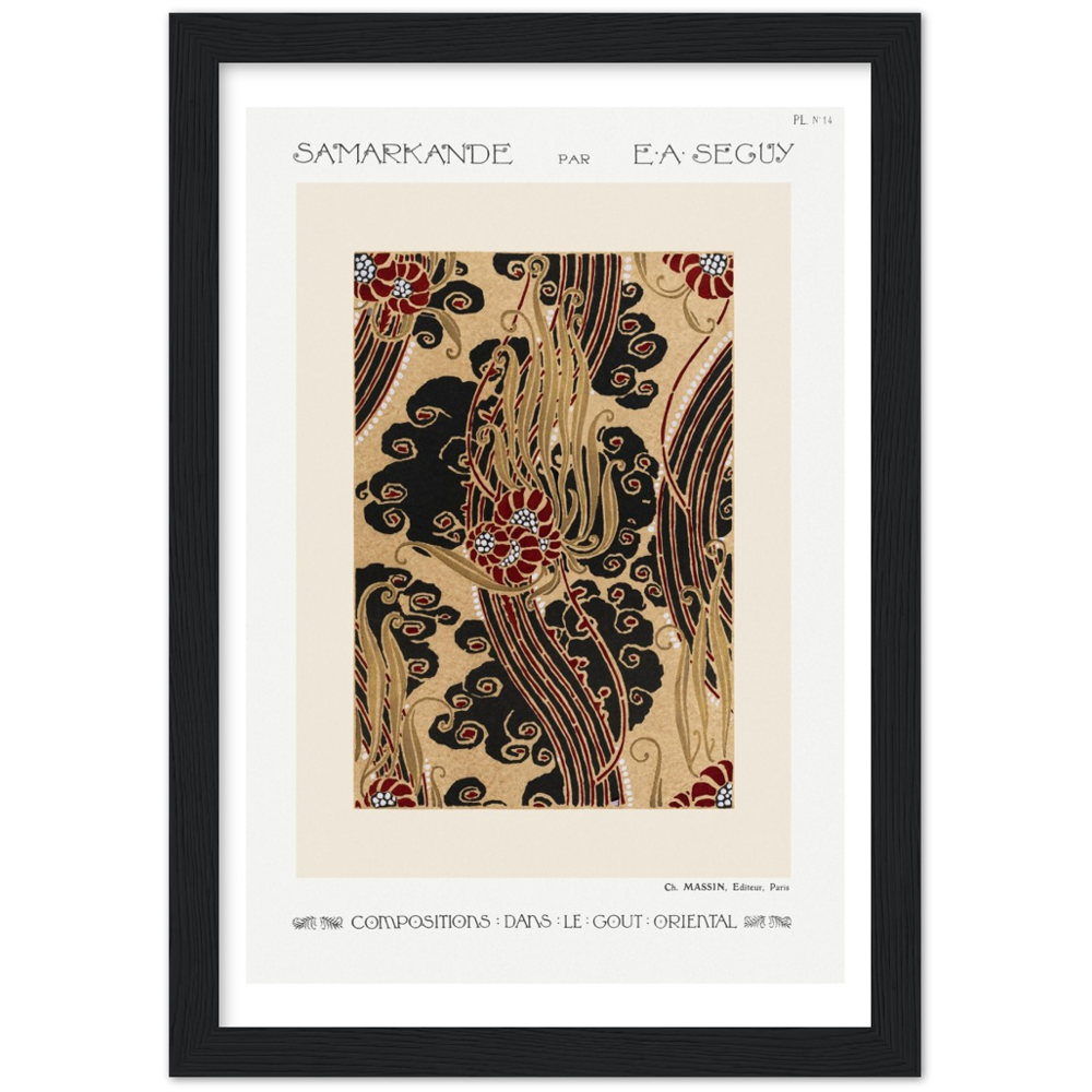 Art Deco floral pattern poster by E.A. Séguy