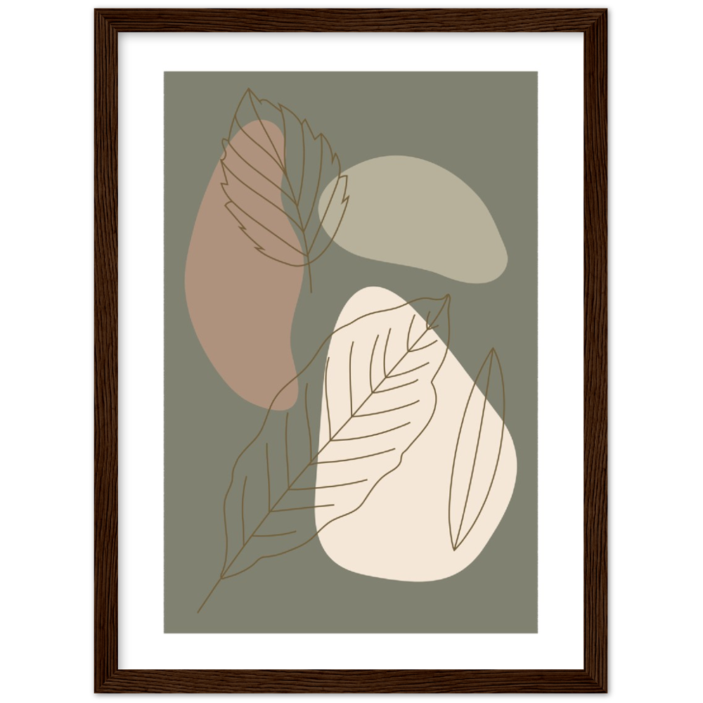 Framed Abstract Leaves Print