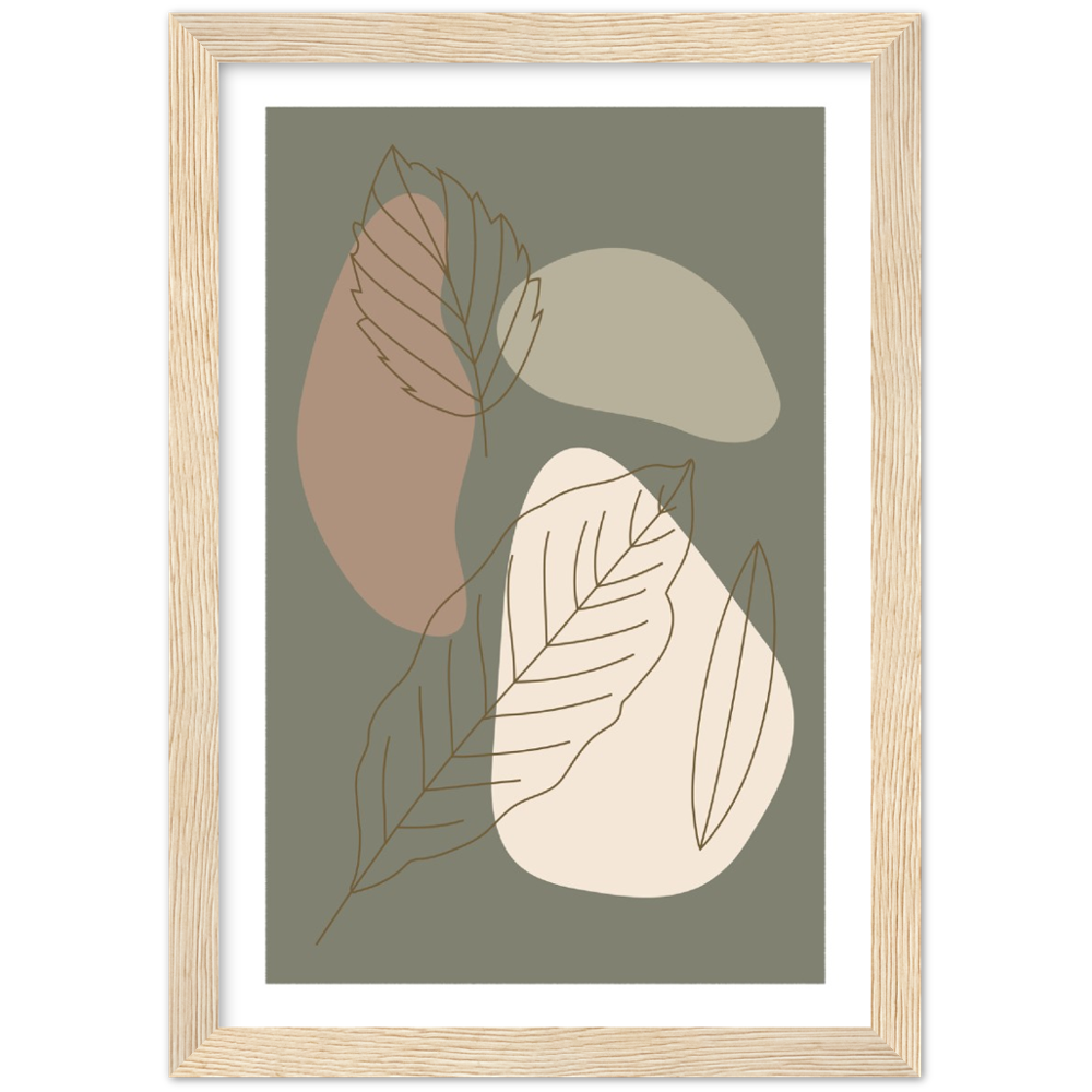 Framed Abstract Leaves Print