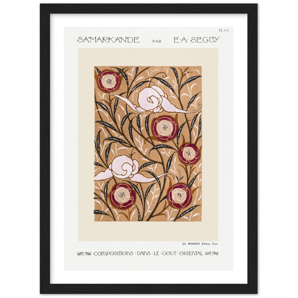 Art Nouveau, vintage floral pattern by E.A. Séguy