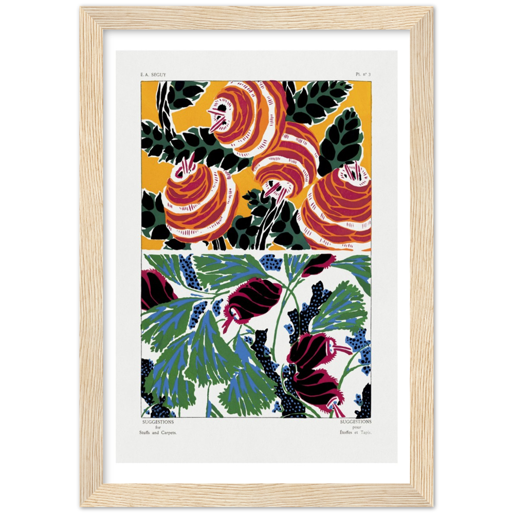 Art Nouveau floral pochoir print by E.A. Séguy