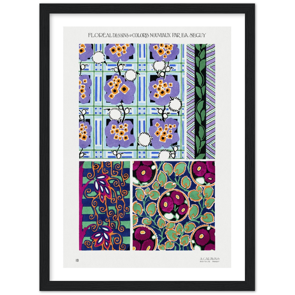 Art Nouveau floral pattern poster by E.A. Séguy