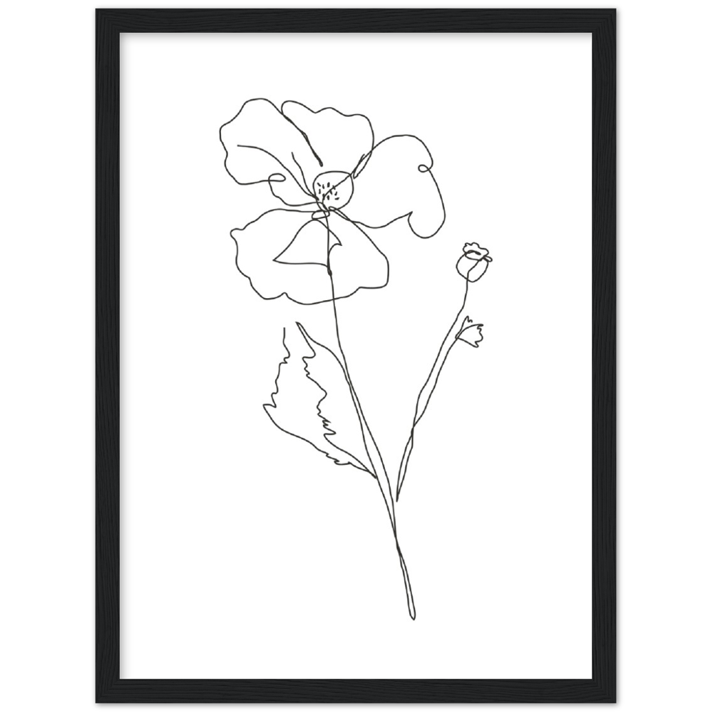 Framed Drawn Flower Poster