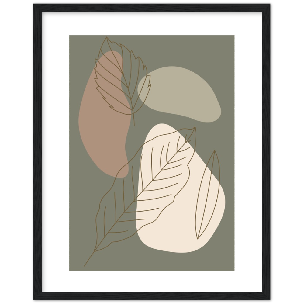 Framed Abstract Leaves Print