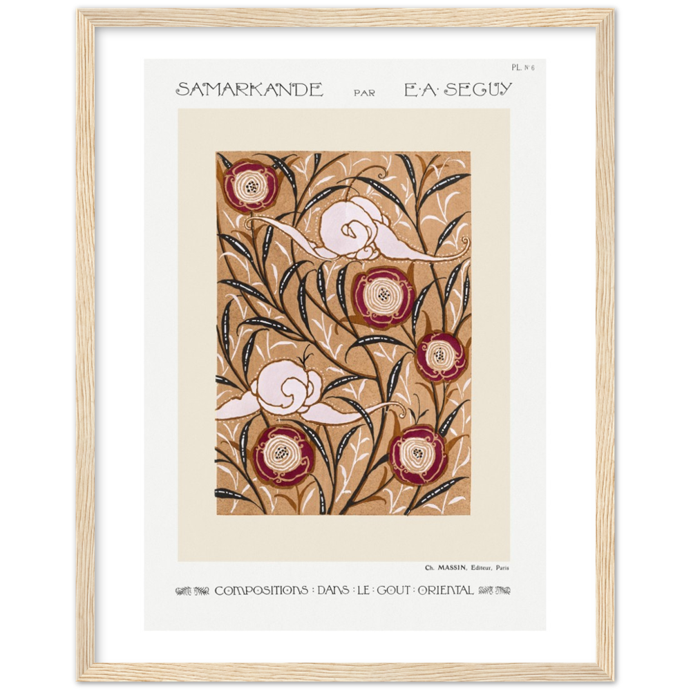 Art Nouveau, vintage floral pattern by E.A. Séguy