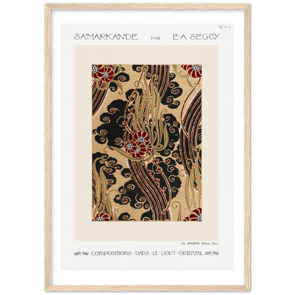 Art Deco floral pattern poster by E.A. Séguy