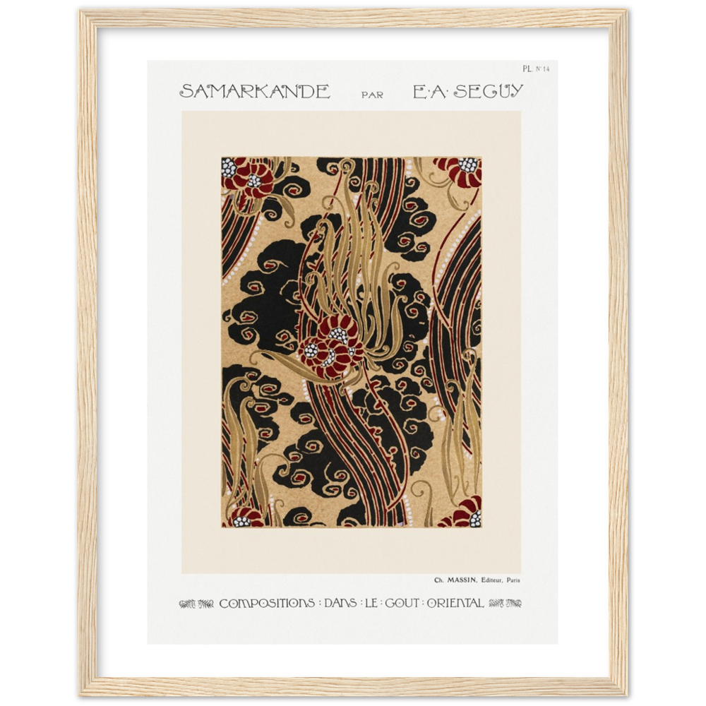 Art Deco floral pattern poster by E.A. Séguy