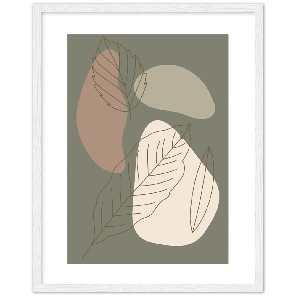 Framed Abstract Leaves Print