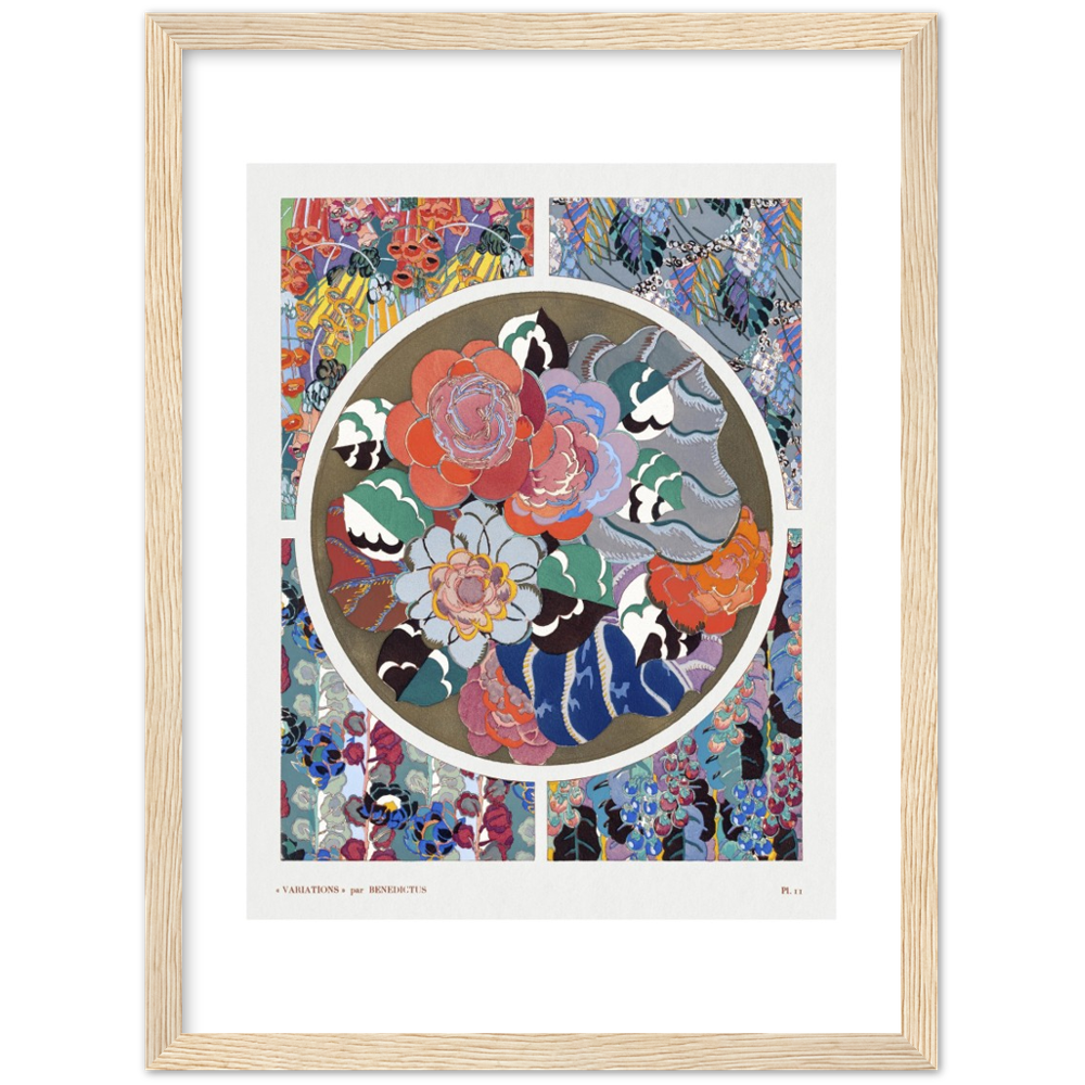 Art Deco floral pattern poster E.A. Séguy