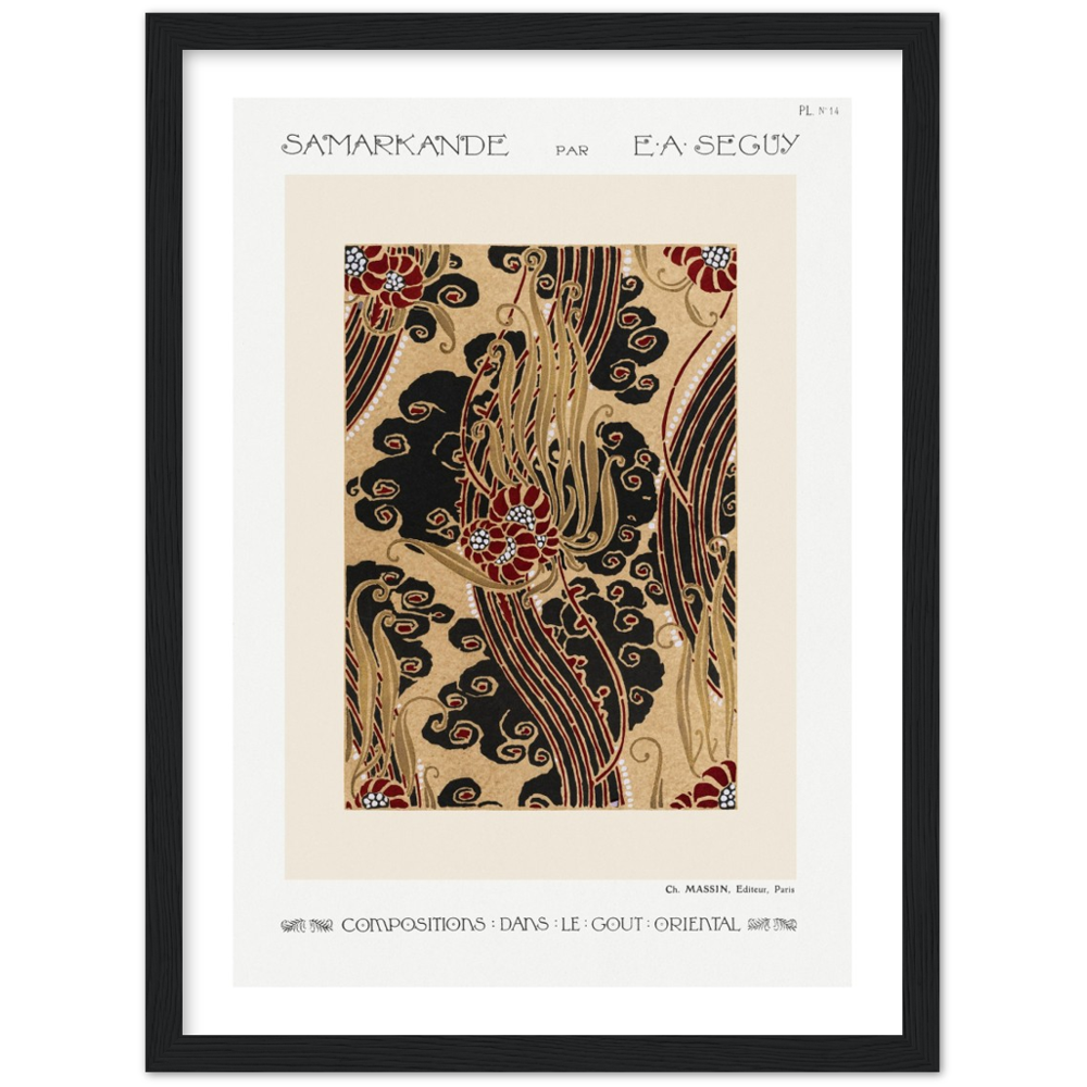 Art Deco floral pattern poster by E.A. Séguy