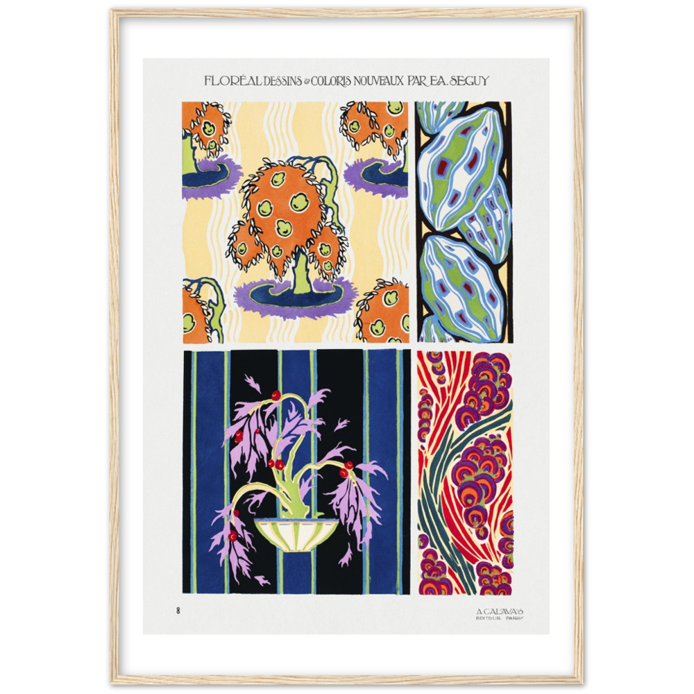 Art Nouveau floral pattern poster by E.A. Séguy