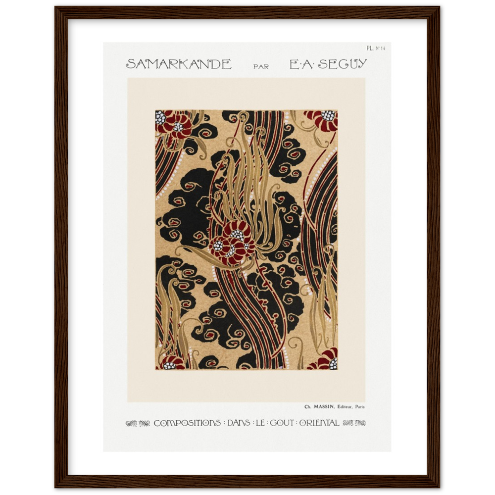 Art Deco floral pattern poster by E.A. Séguy