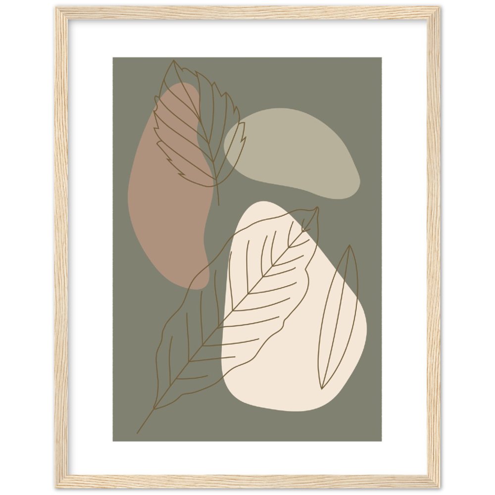 Framed Abstract Leaves Print