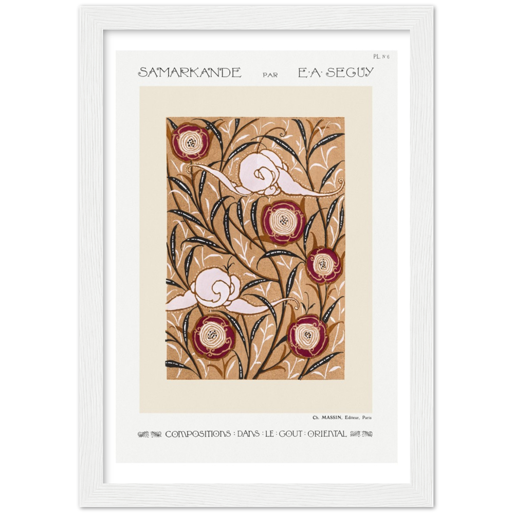 Art Nouveau, vintage floral pattern by E.A. Séguy