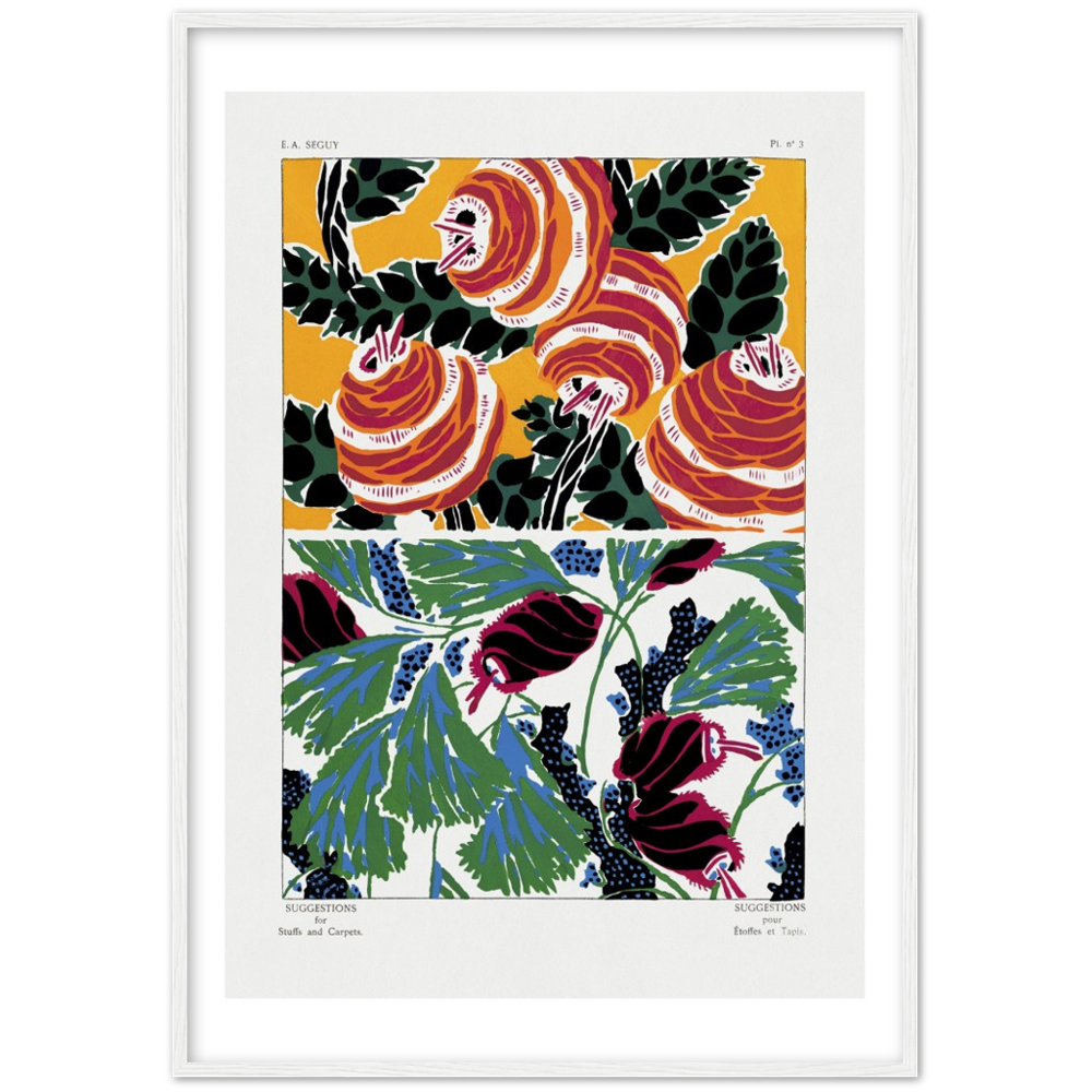 Art Nouveau floral pochoir print by E.A. Séguy