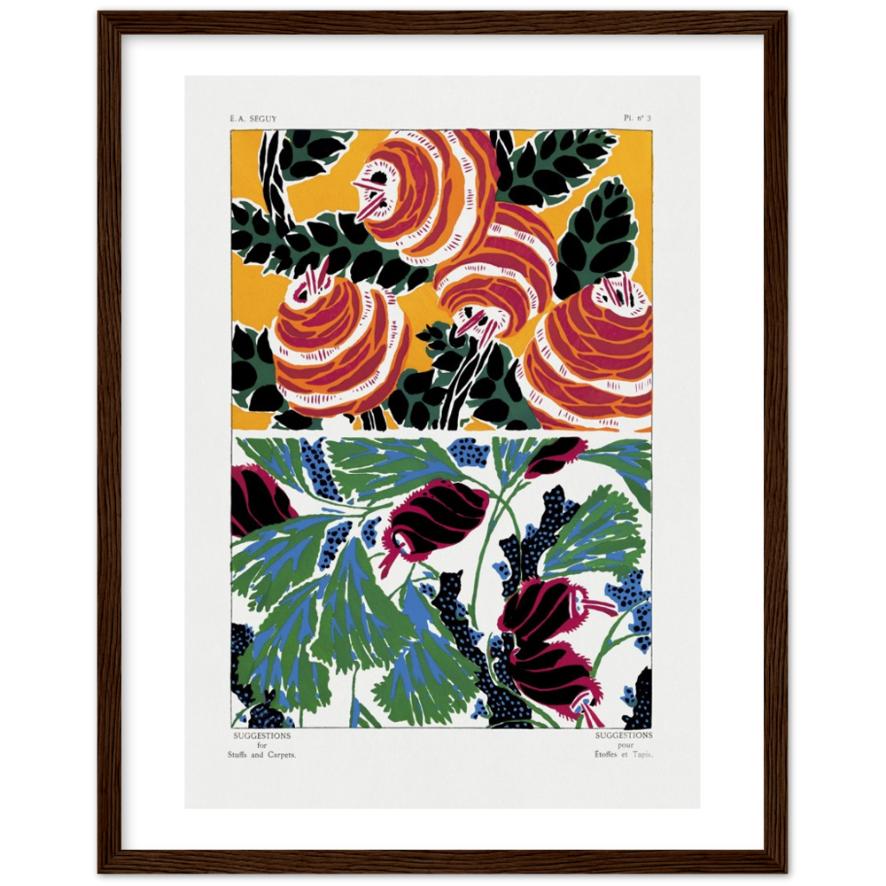 Art Nouveau floral pochoir print by E.A. Séguy