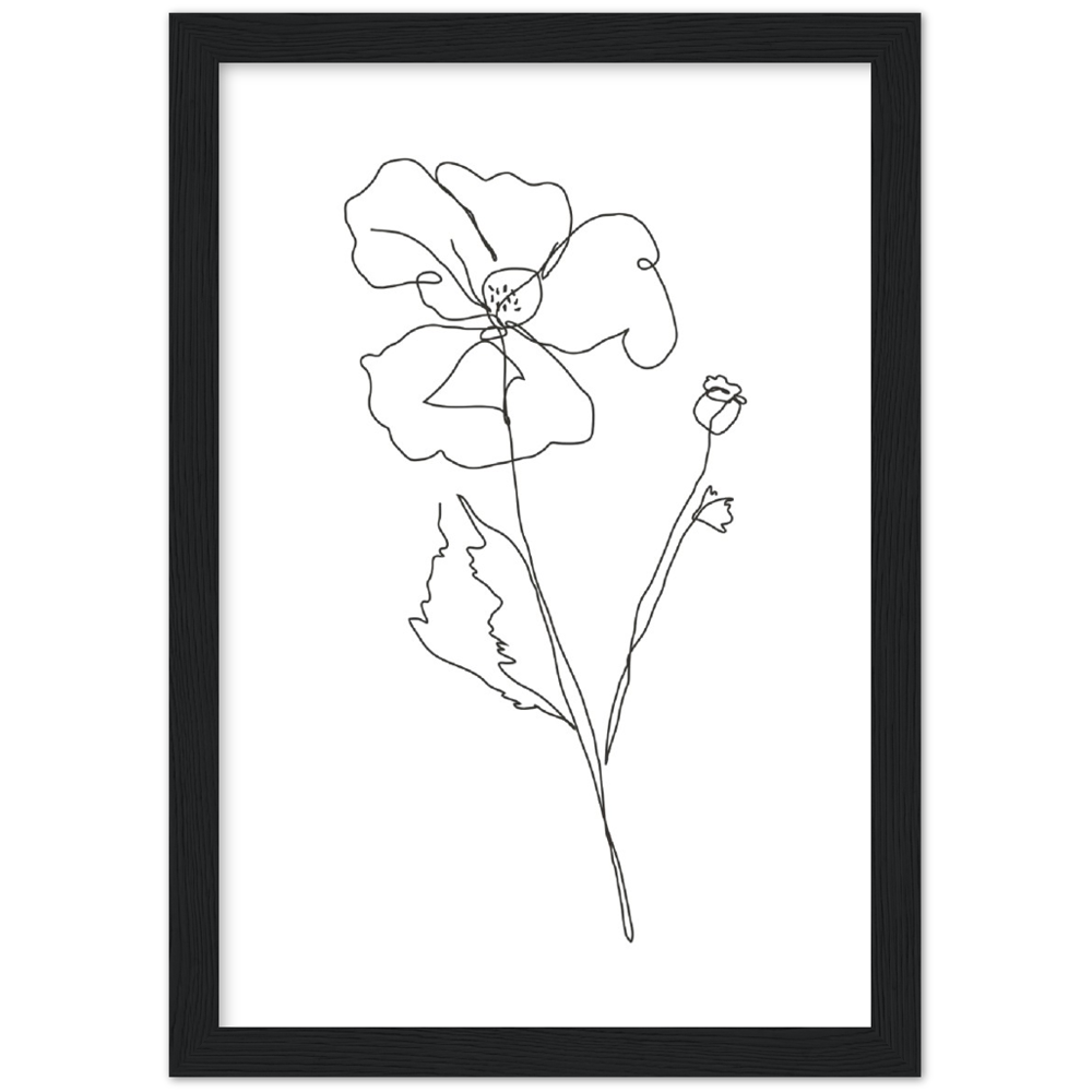 Framed Drawn Flower Poster