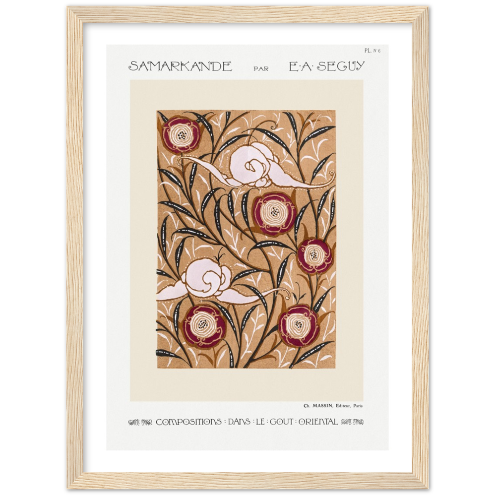 Art Nouveau, vintage floral pattern by E.A. Séguy