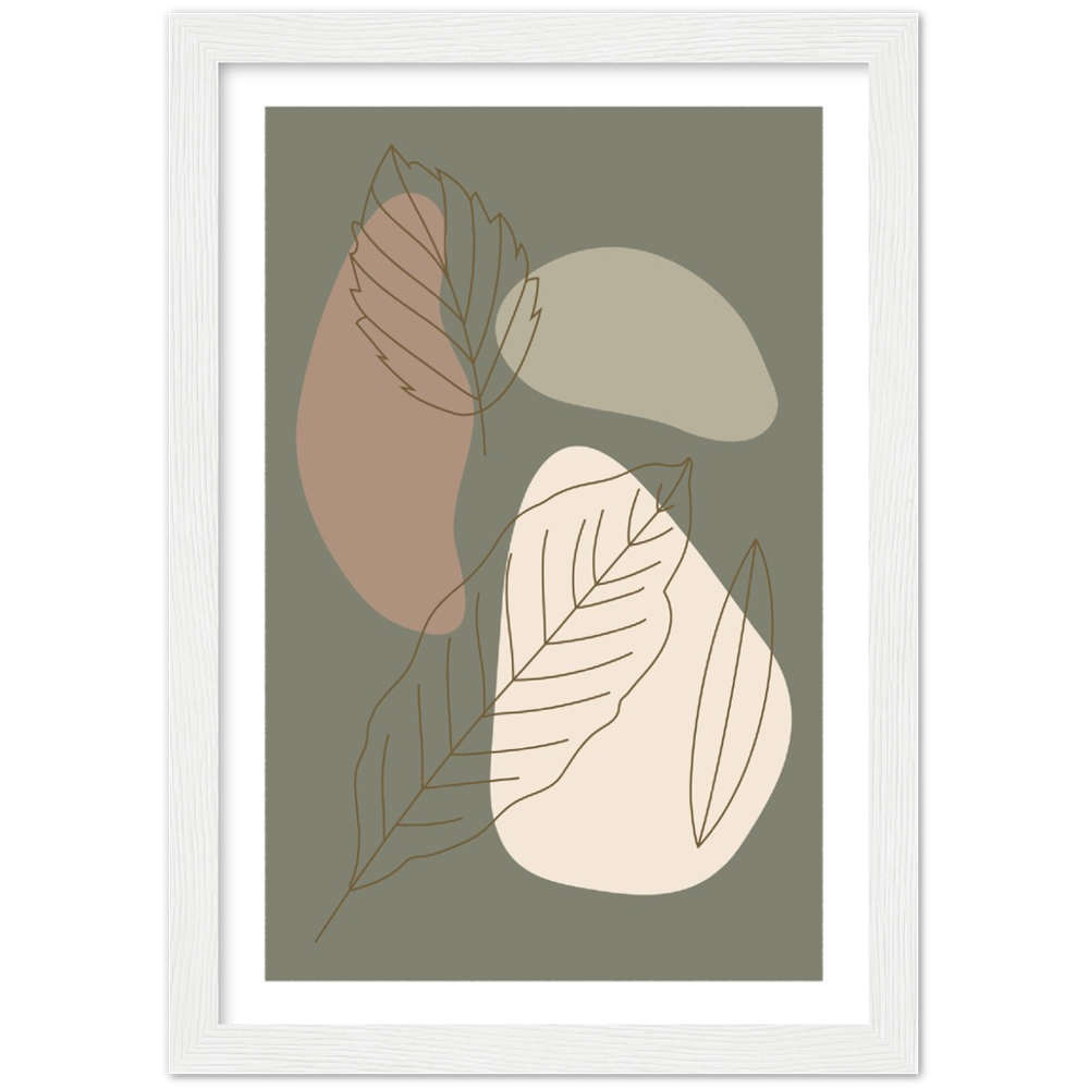 Framed Abstract Leaves Print