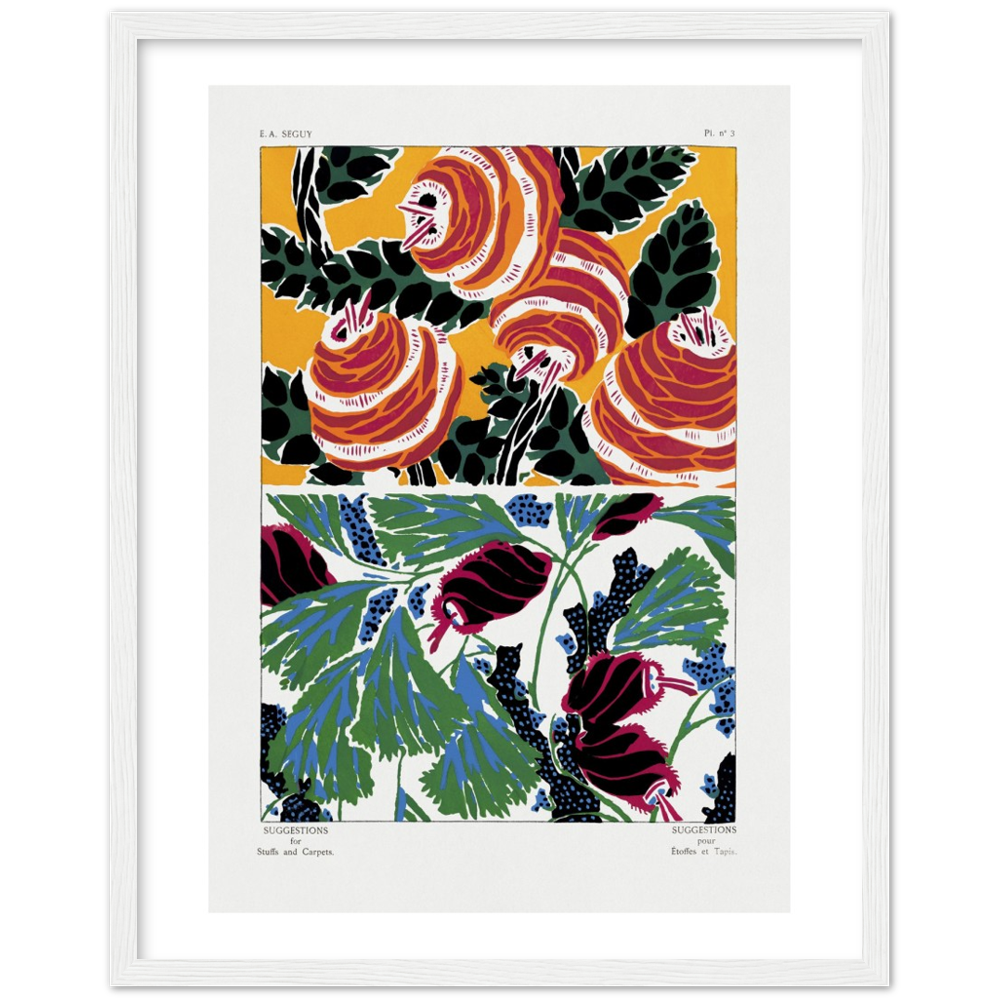 Art Nouveau floral pochoir print by E.A. Séguy