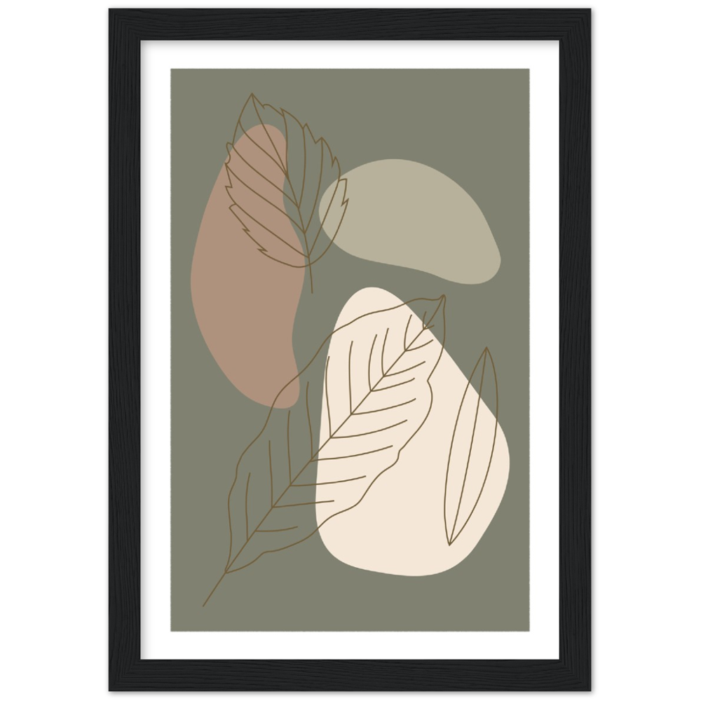 Framed Abstract Leaves Print