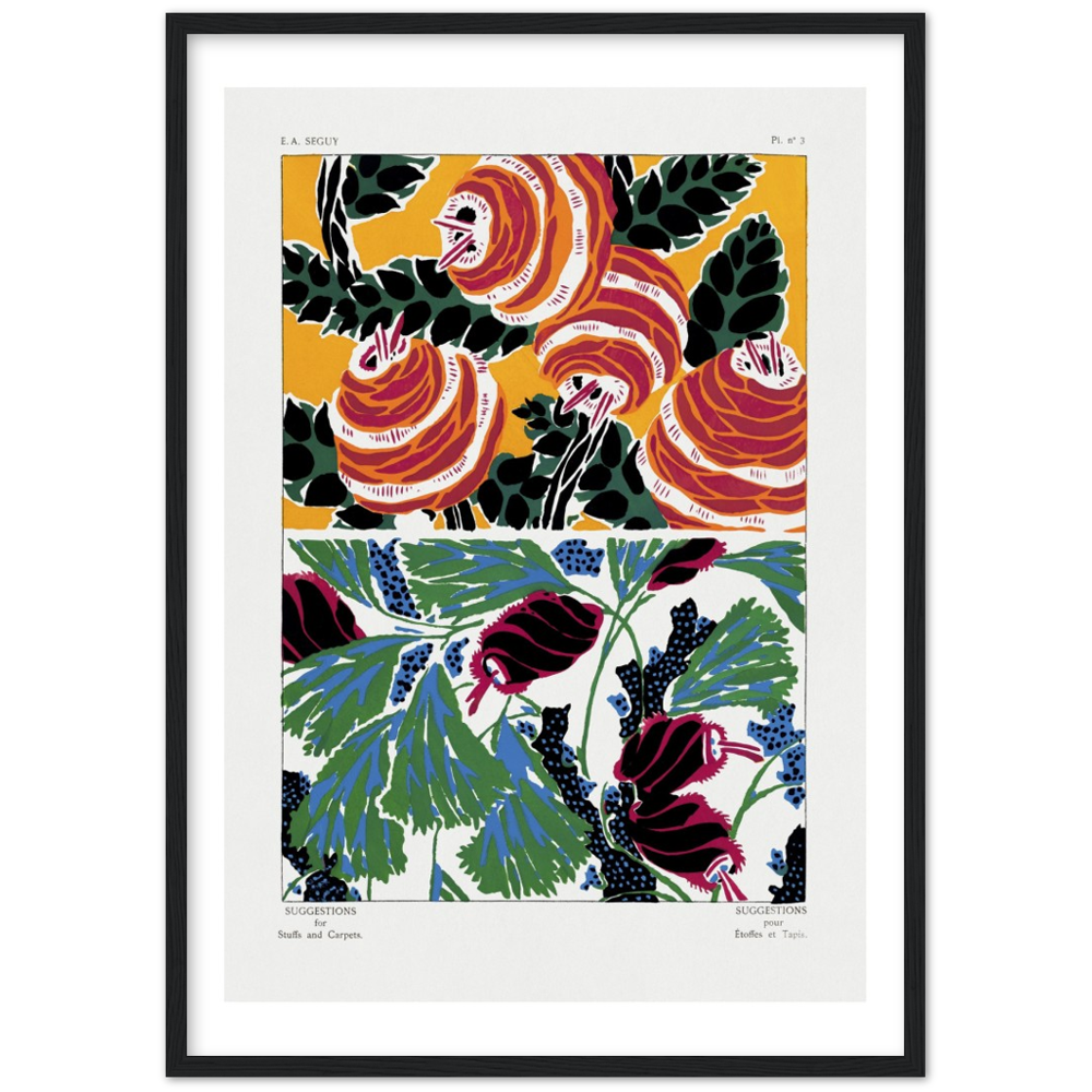 Art Nouveau floral pochoir print by E.A. Séguy