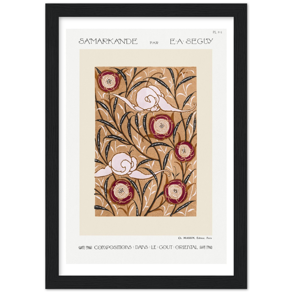 Art Nouveau, vintage floral pattern by E.A. Séguy