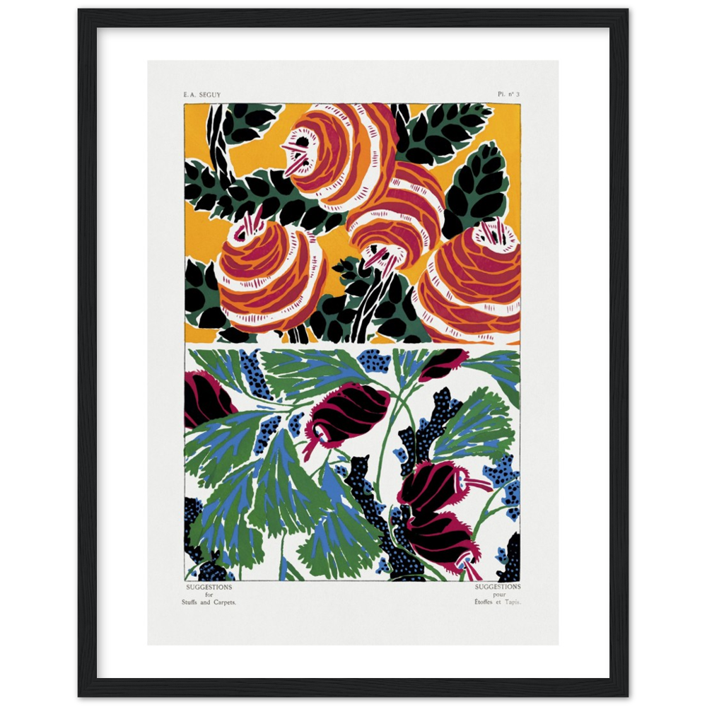 Art Nouveau floral pochoir print by E.A. Séguy