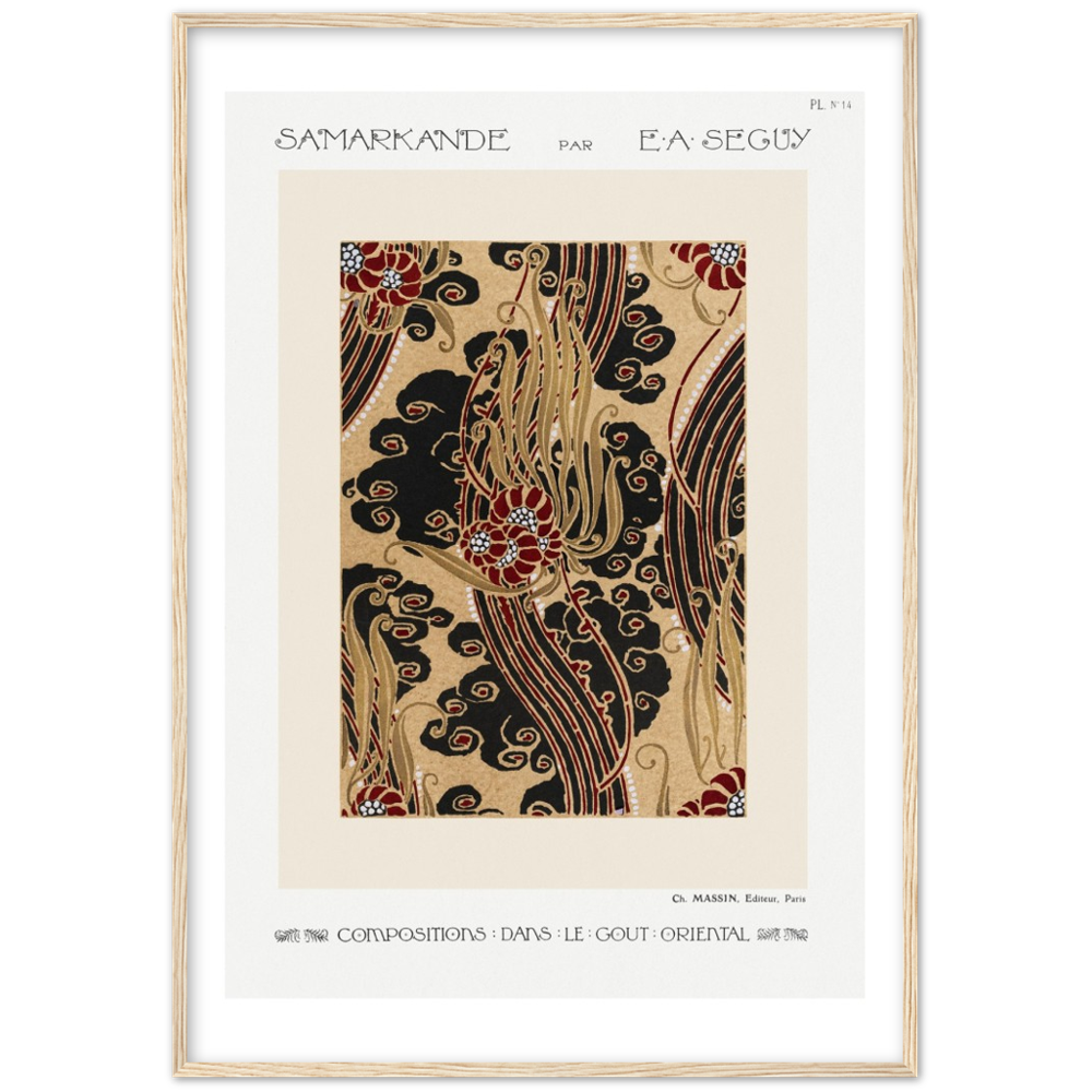 Art Deco floral pattern poster by E.A. Séguy