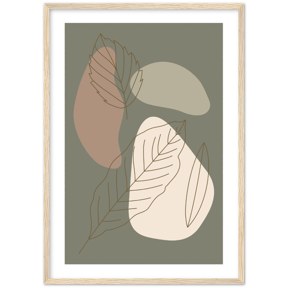 Framed Abstract Leaves Print