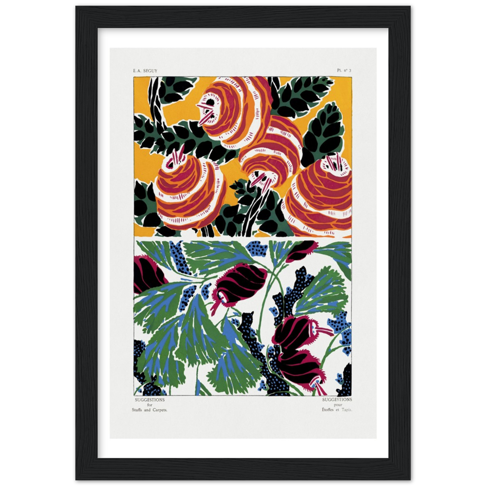 Art Nouveau floral pochoir print by E.A. Séguy