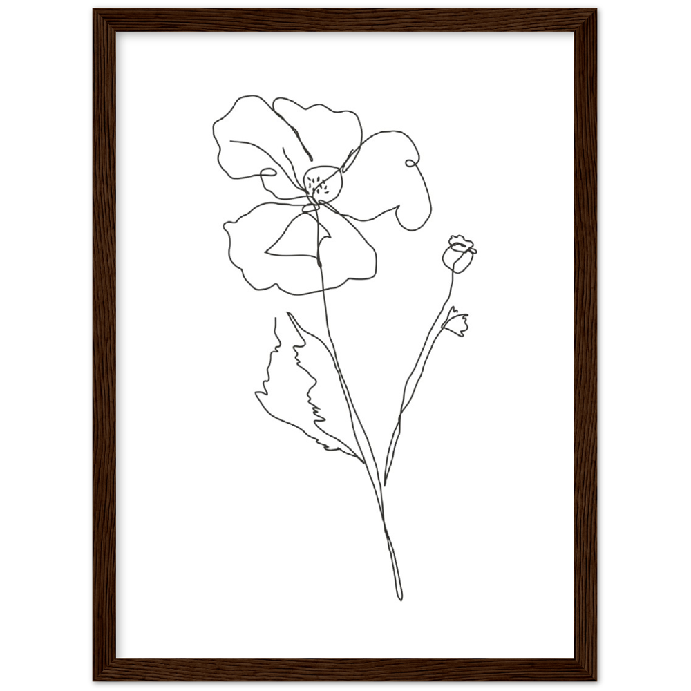 Framed Drawn Flower Poster