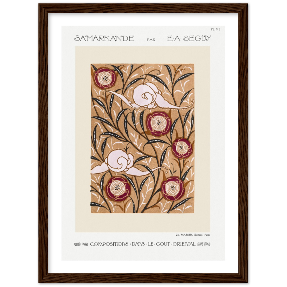 Art Nouveau, vintage floral pattern by E.A. Séguy