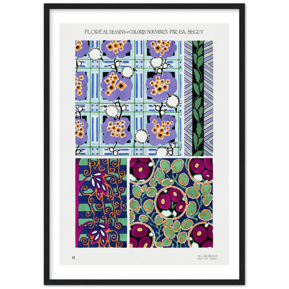 Art Nouveau floral pattern poster by E.A. Séguy